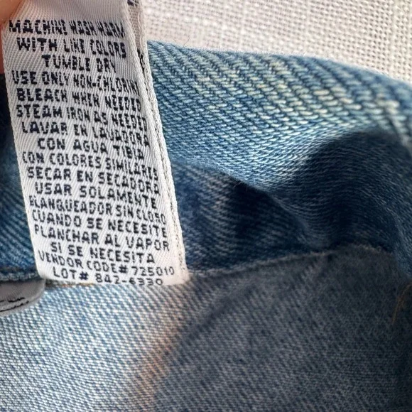 VTG Women XL Denim Coat Jacket‎ Applique Birdhouse Patchwork Cottage Barn Chore - Picture 14 of 16